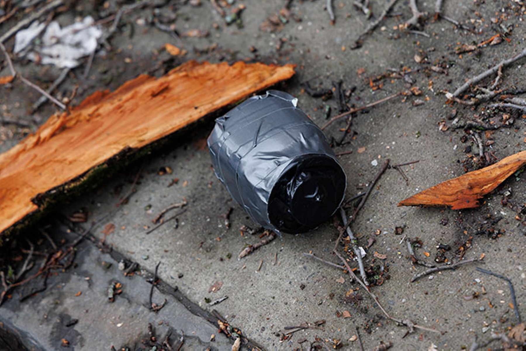 A homemade explosive device.