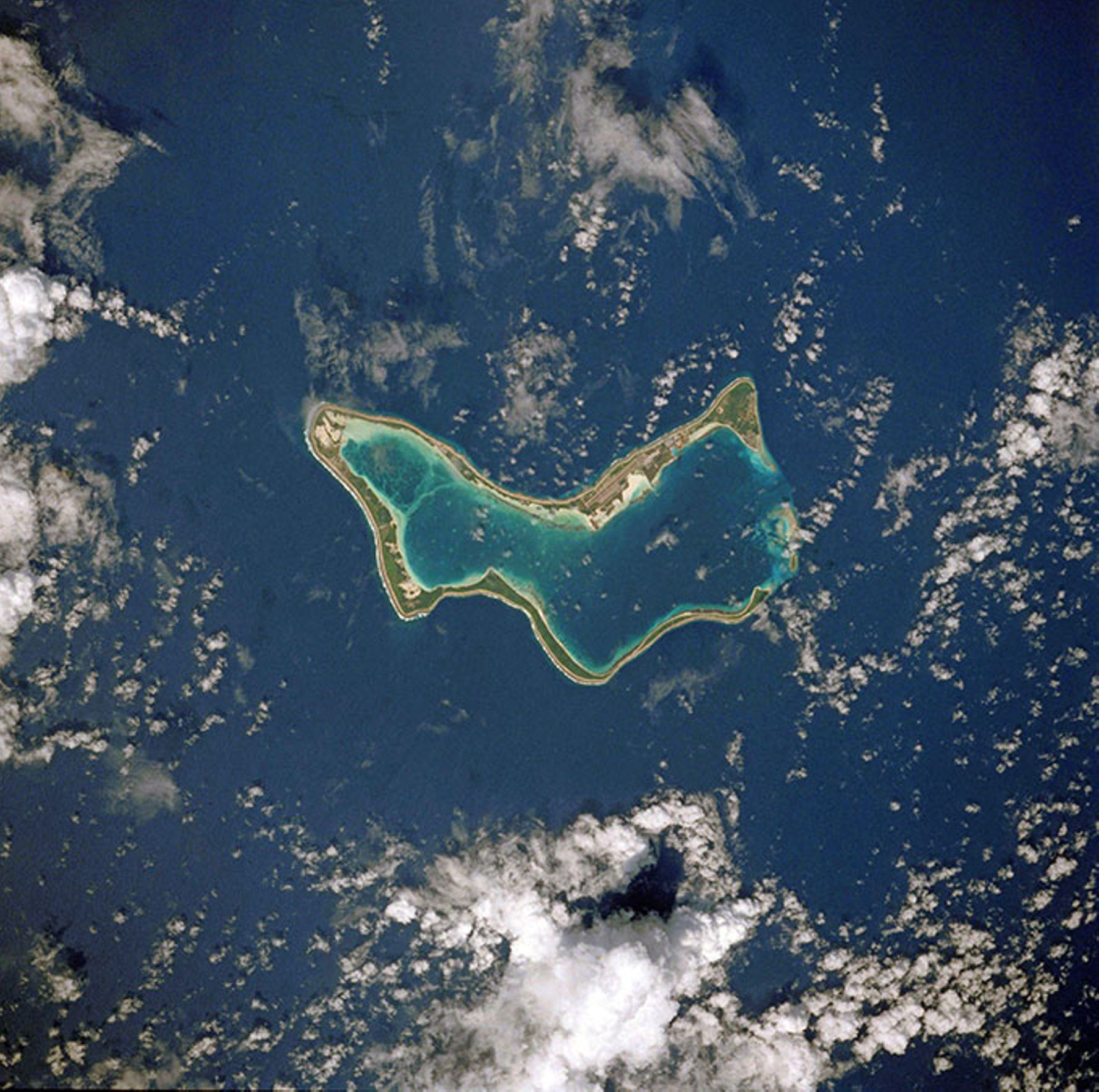 Aerial view of the Chagos Islands.