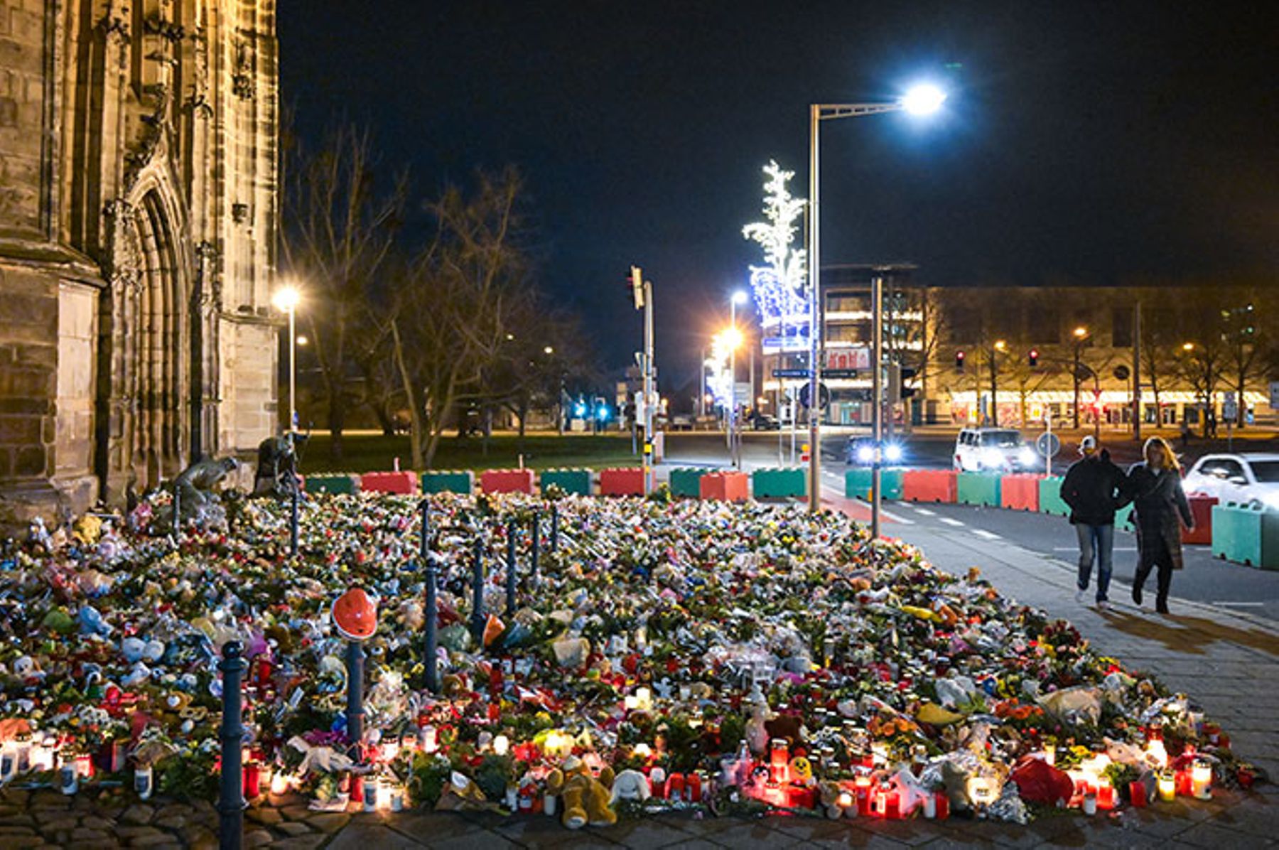 Memorial site for the victims of the 2024 Magdeburg, Germany Christmas market attack.