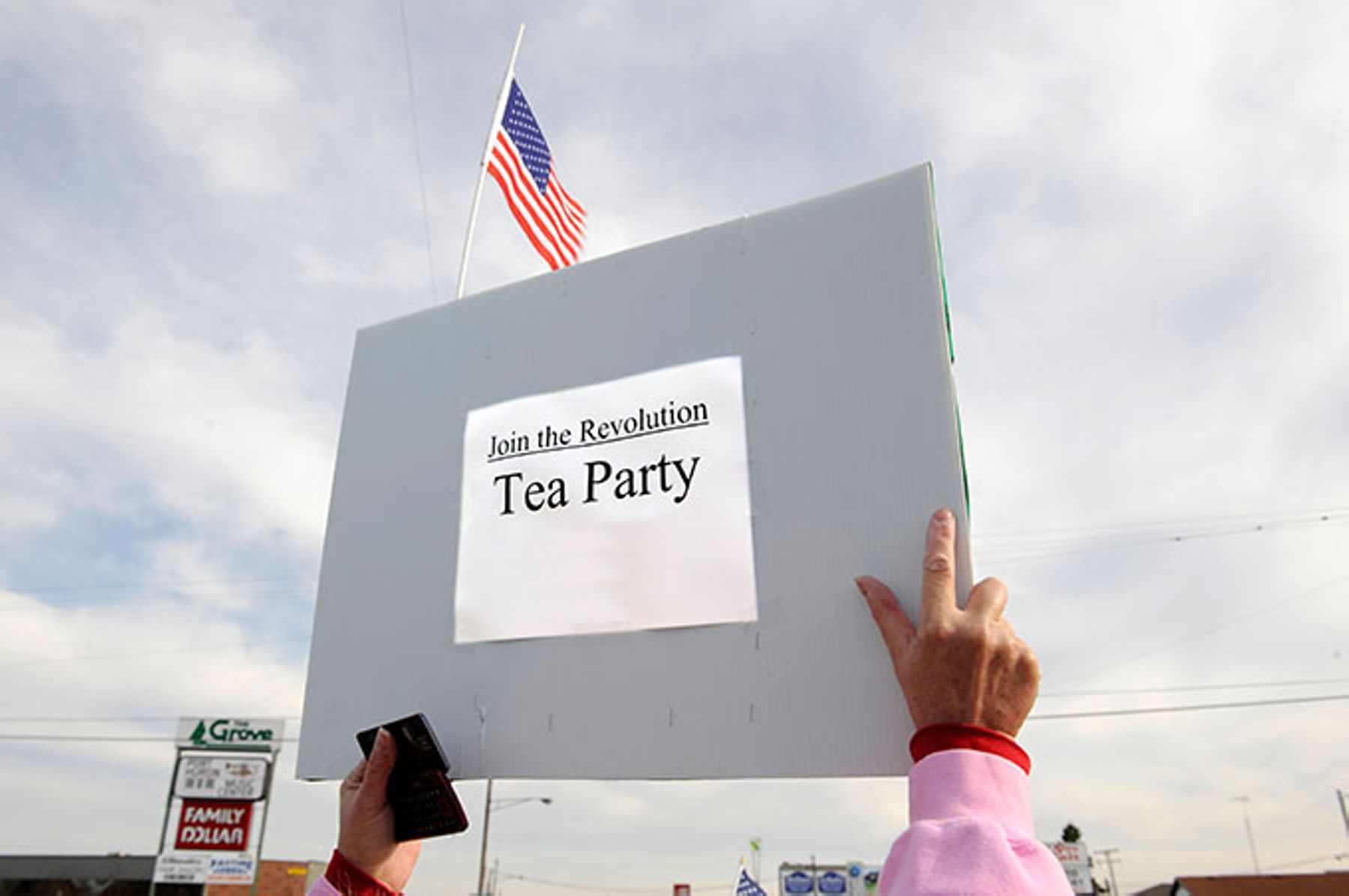 Ordinary citizen protesters protest taxes and other government wasteful spending.
