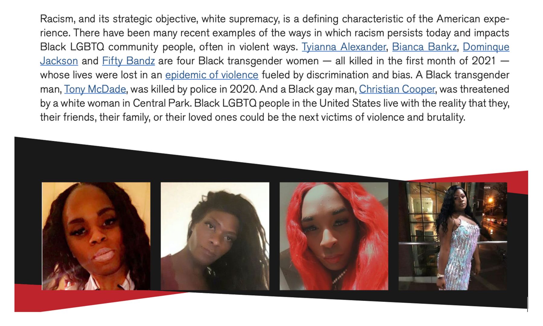 Screenshot, HRC Foundation, &ldquo;Black LGBTQ People and Compounding Discrimination&rdquo;.