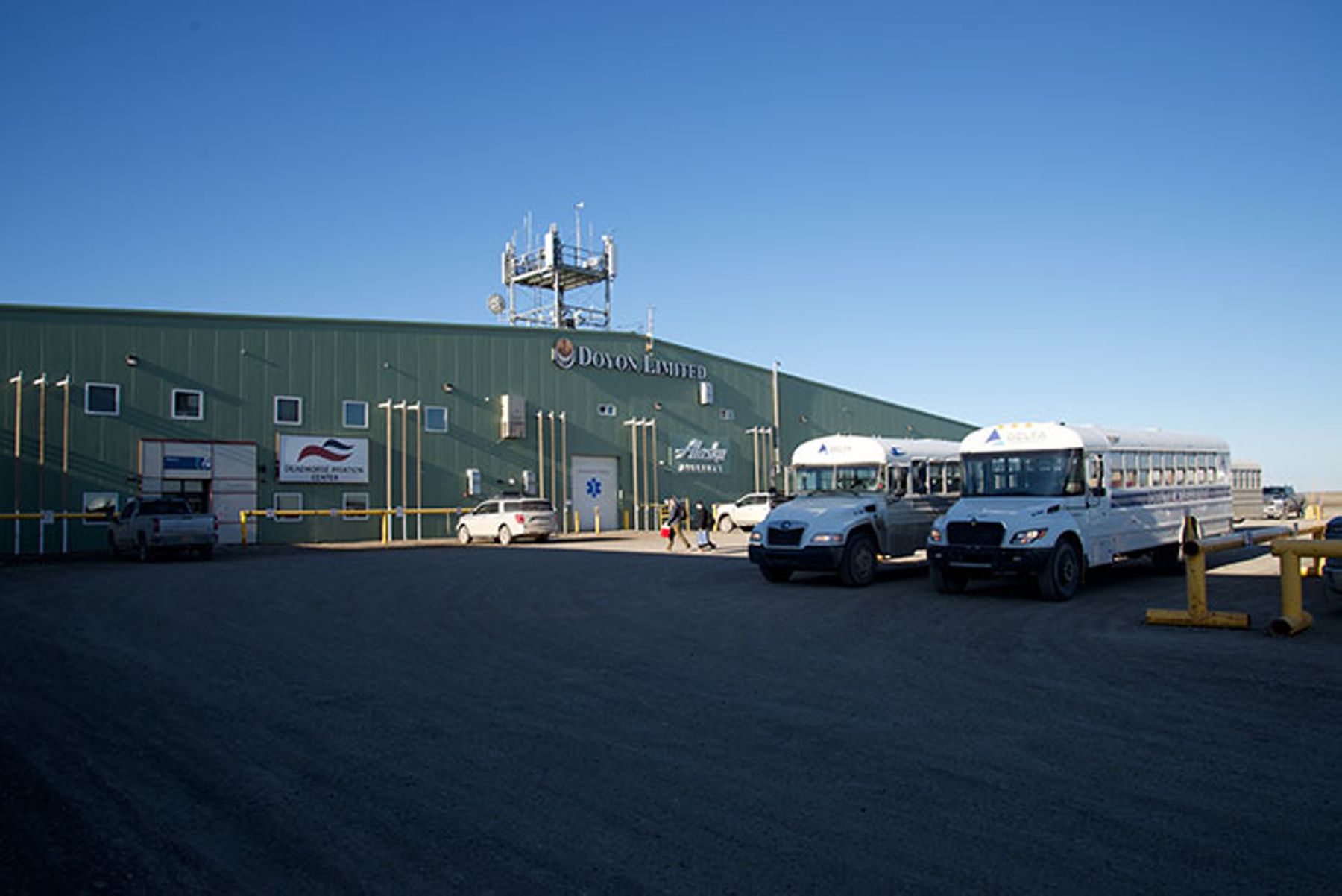 Workers departing Deadhorse for the flight back to Anchorage.